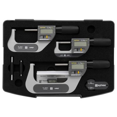 SYLVAC Digital Mikrometer S_Mike Pro IP67 0-102 mm i sats av 3 stk. i plastic kasse (903.1300)